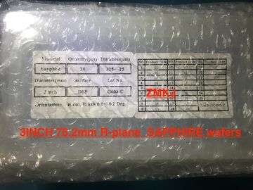 ρ-άξονας 76.2mm Al2O3 SSP 0.43mm 3Inch γυαλιού σαπφείρου συνήθειας γκοφρετών κρυστάλλου σαπφείρου