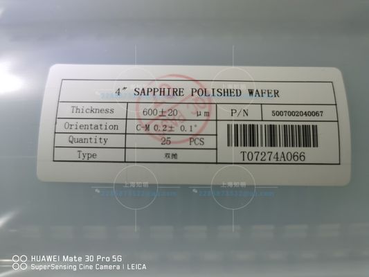 4Inch πρωταρχικός βαθμός οδηγημένες γκοφρέτες σαπφείρου υποστρωμάτων σαπφείρου SSP 0.5mm DSP Al2O3