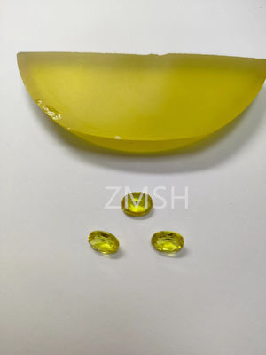 Χρυσό τεχνητό ζαφείρι ακατέργαστη πολύτιμη πέτρα κλίμακα σκληρότητας Mohs 9 κρύσταλλος για κοσμήματα