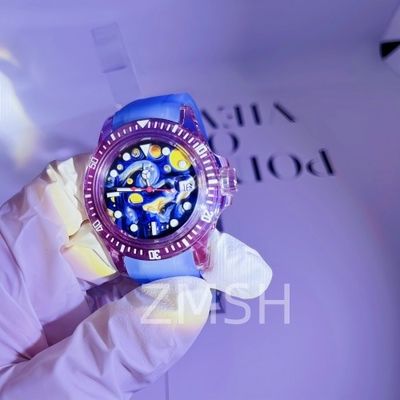 Εργαστηριακά καλλιεργημένο γκρίζο-βιολετί σαφίρινο κάλυμμα ρολογιού εξατομικεύεται πολυτελή ανθεκτικό στις γρατσουνιές