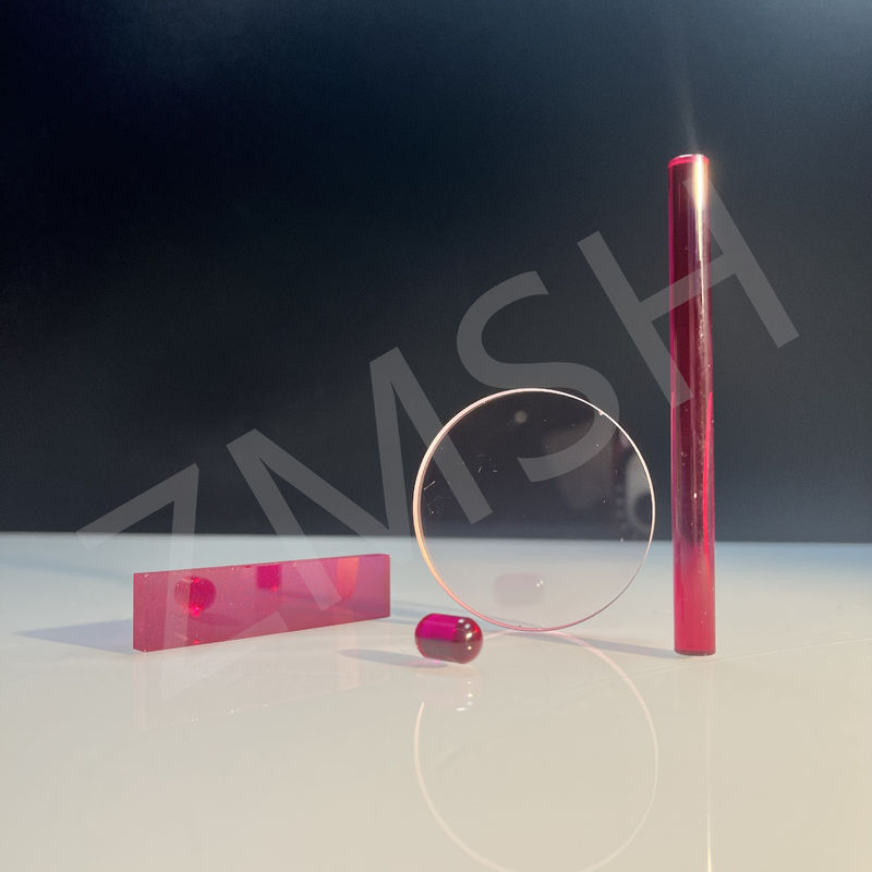 Cr Al2O3 Ruby Rod Sapphire Laser Single Crystal Optical Rod Προσαρμοσμένο μέγεθος Πακέτο ασφαλείας